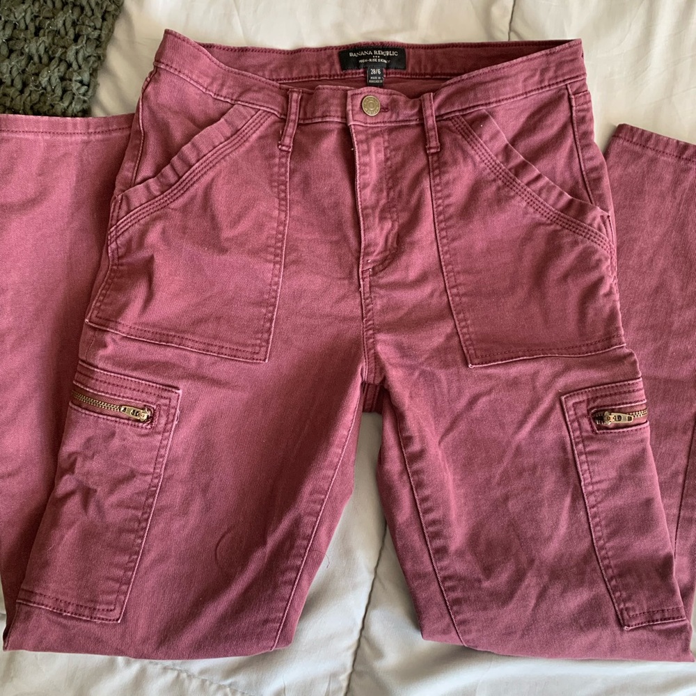Banana republic skinny cargo pants high rise